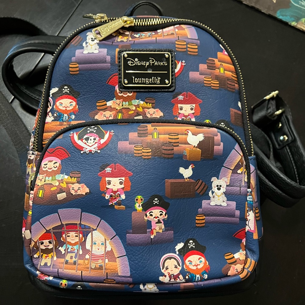☠️ Disney parks Loungefly Pirates of the Caribbean mini purse backpack LIKE NEW